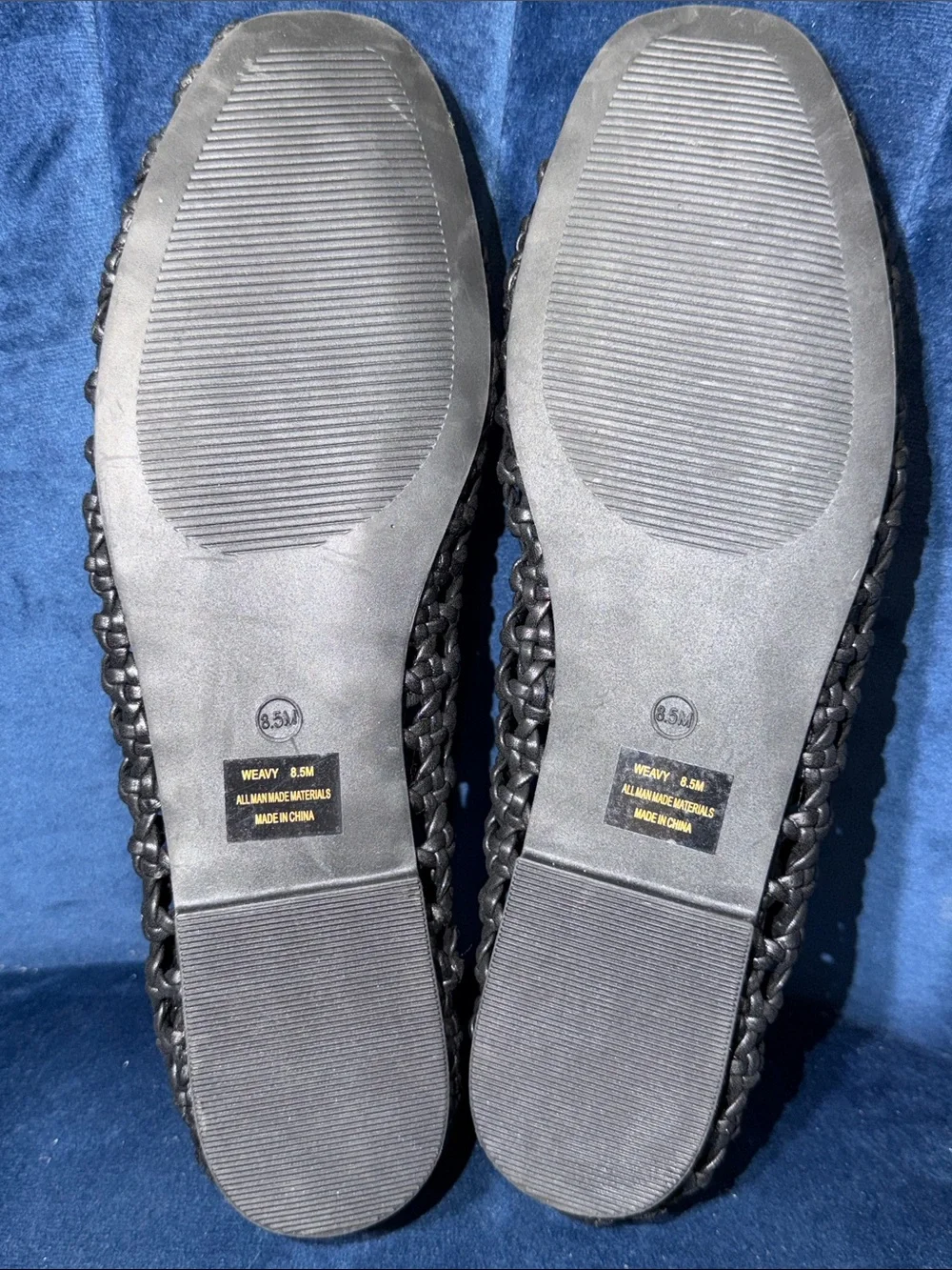 Cushionaire Woven Ballet Flat - Black Size 8.5